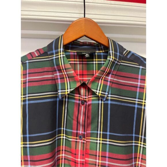 Foxcroft Non-Iron Shaped Fit Holiday Plaid Button Up Shirt sz 24W - Picture 2 of 6